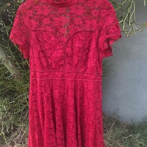 Torrid Vibrant Red Lace Dress